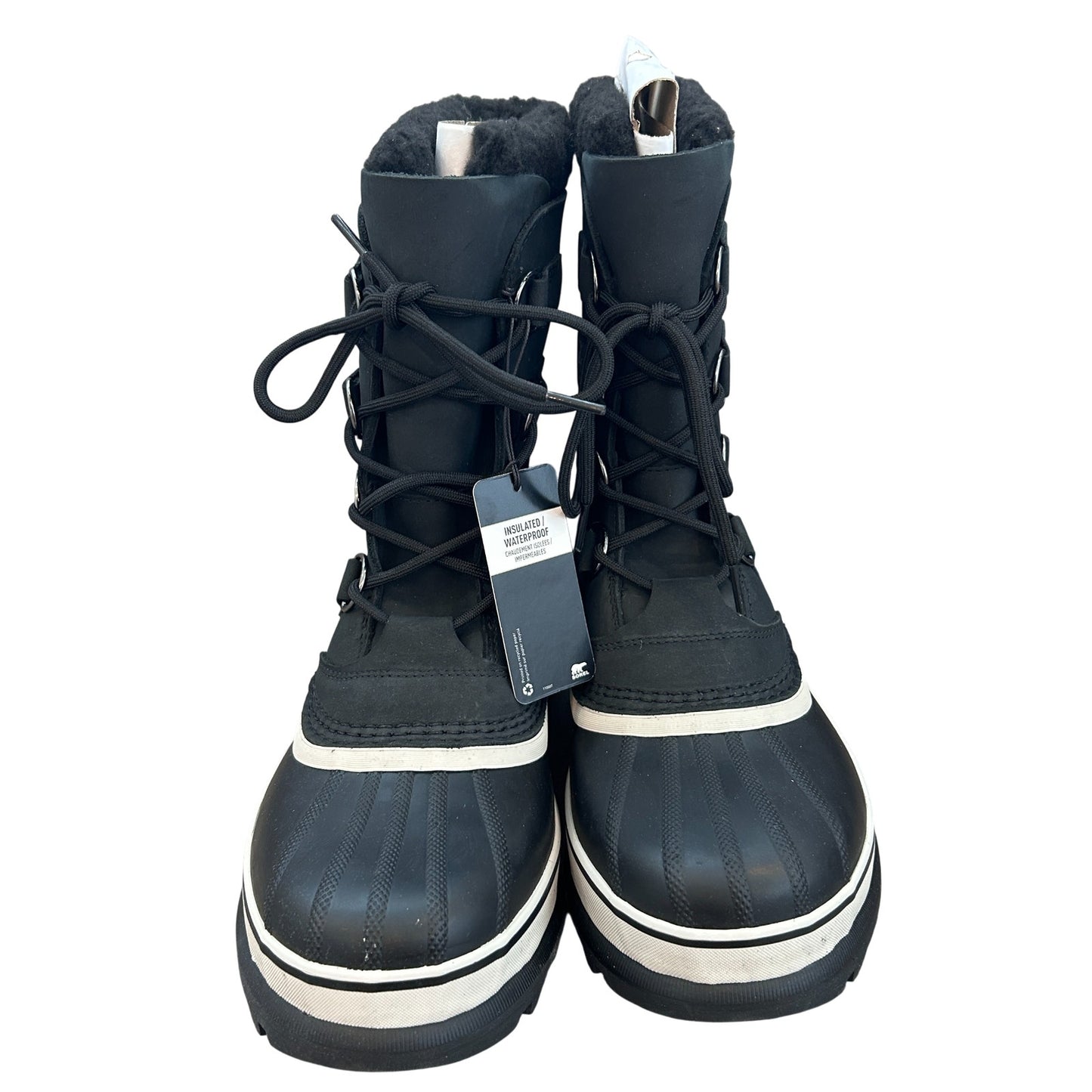 Sorel Caribou Black, Dark Stone Waterproof Insulated Boot Men's Size 10 NEW