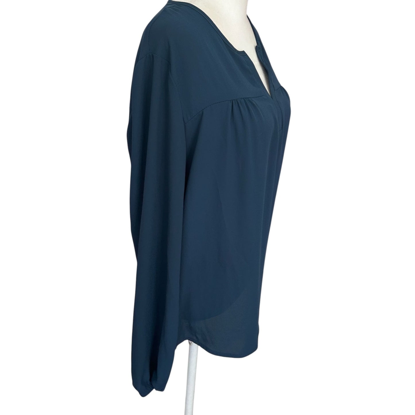 Veronica M. Dark Blue V-Neck Tunic Top Blouse Womens Size Small