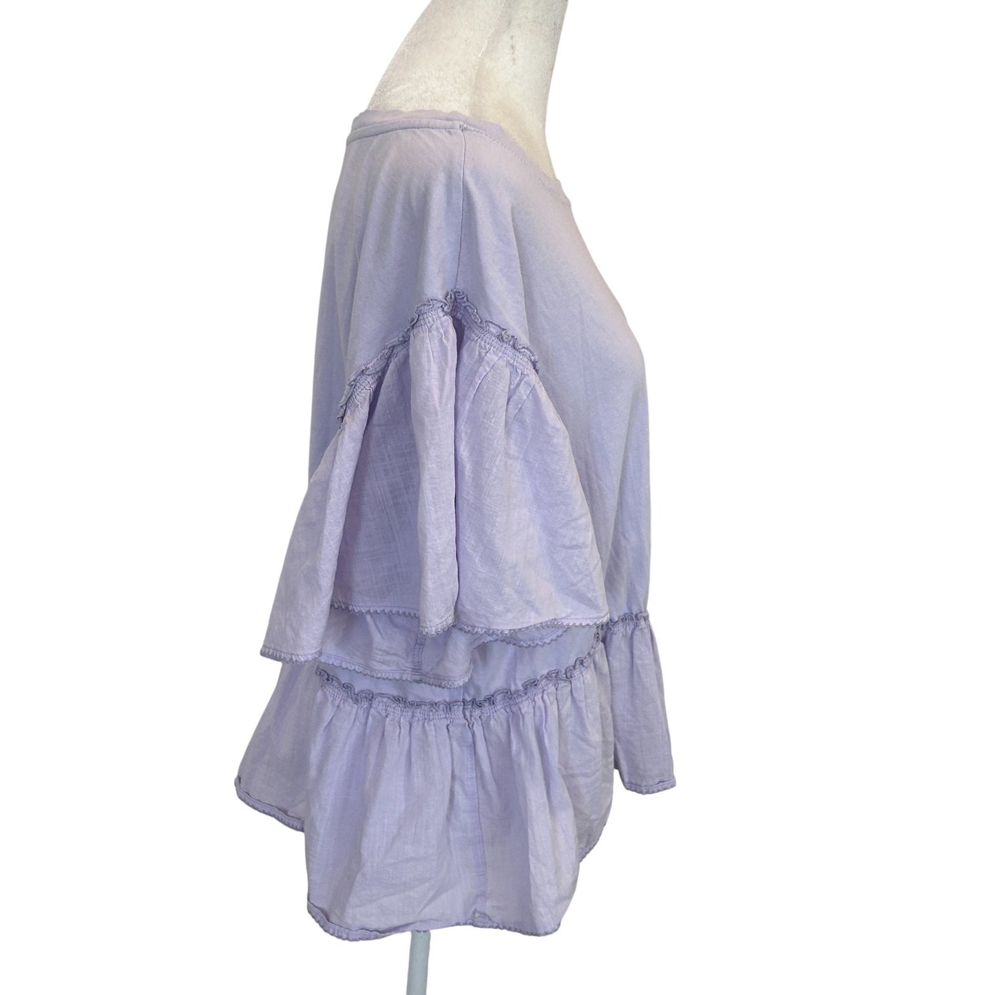 Anthropologie Light Purple Babydoll Flutter Sleeve Top Womens Size Medium