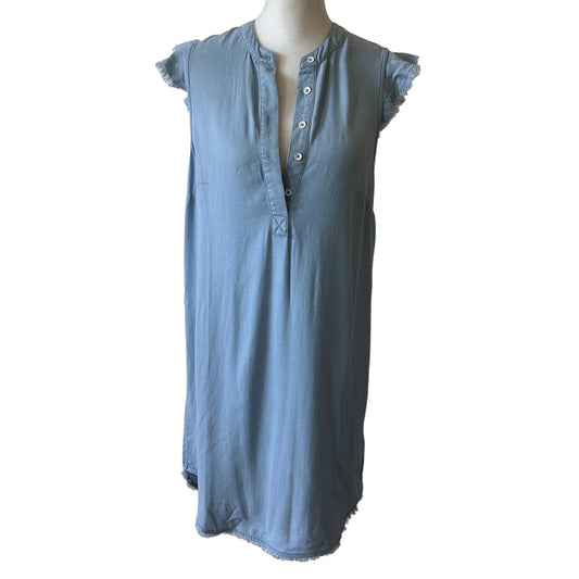 Splendid NWT Light Blue Sleeveless Raw Hem Shift Dress Womens Size Small NEW