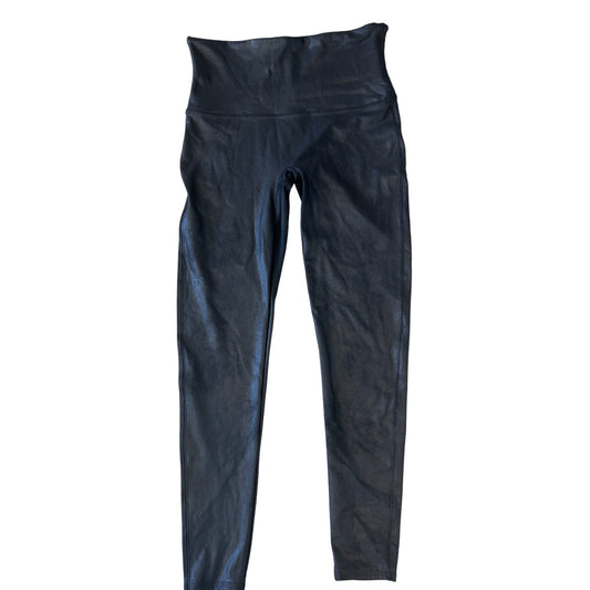 Spanx Sara Blakely Black Faux Leather Leggings Womens Size XL