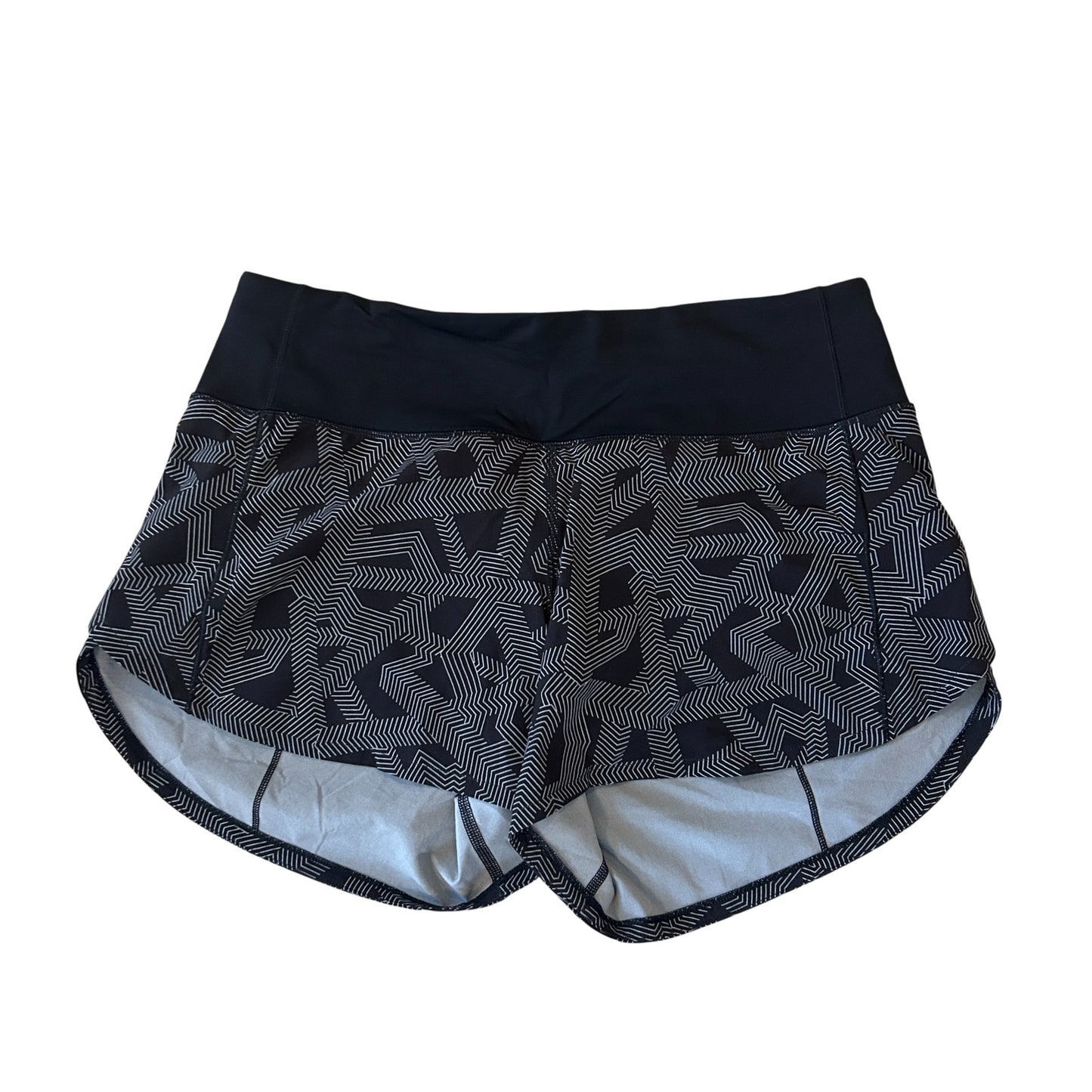 Lululemon Black and White Speed Up High Rise Lined Short Womens Size 6 Tall