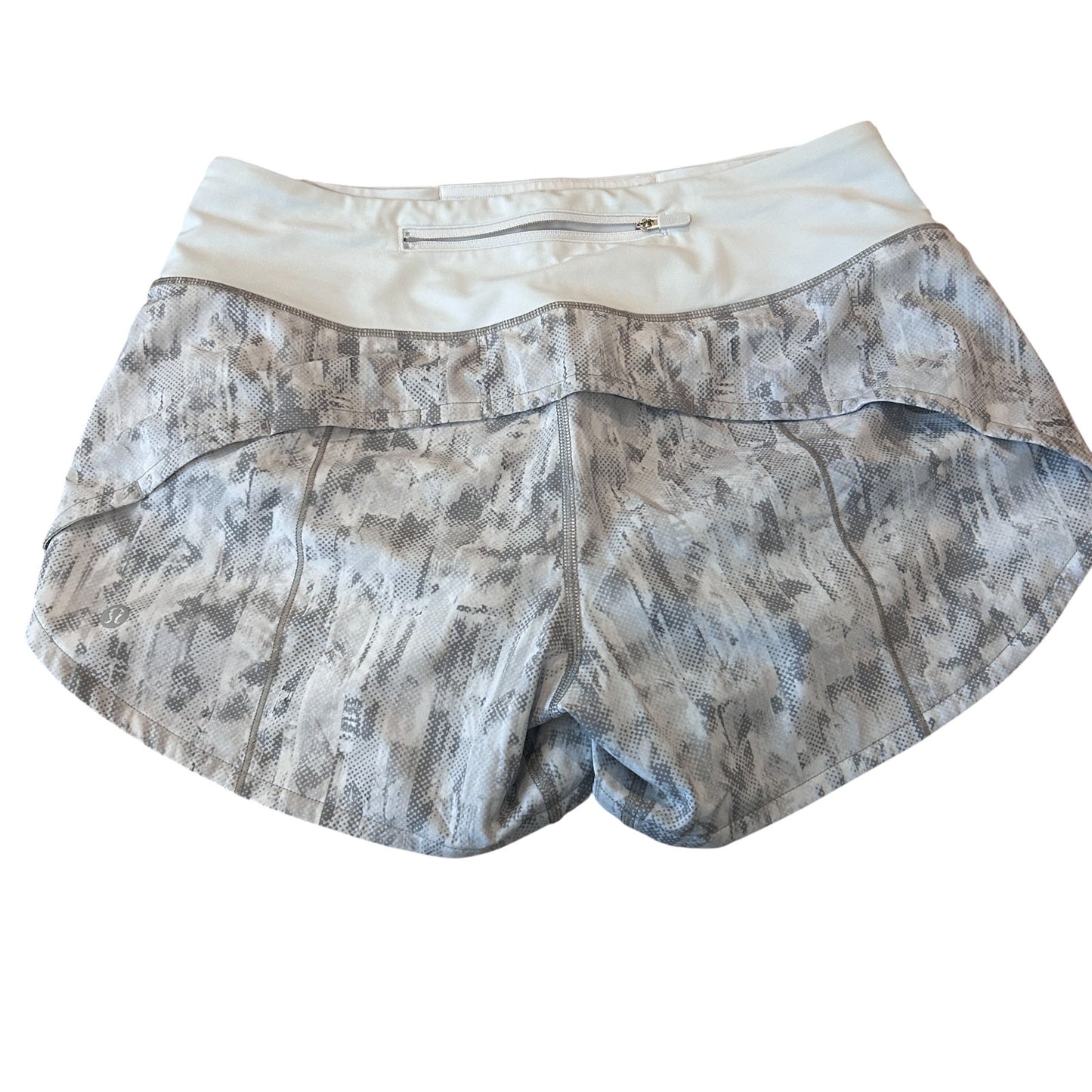 Lululemon Gray and White Camo Speed Up High Rise Lined Short Womens Size 6 Tall