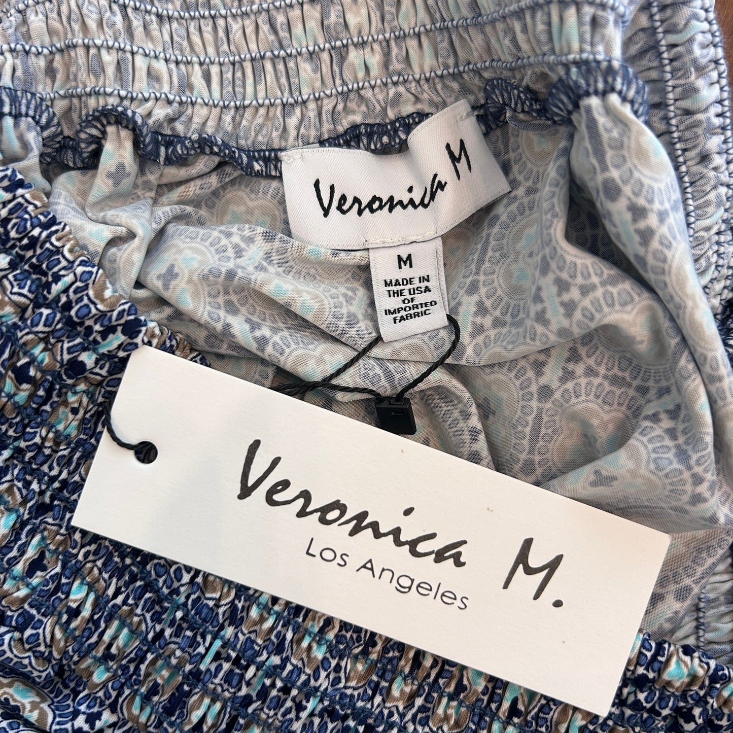 Veronica M. NEW Blue Patterned Ity Mitsy Mini Skirt Womens Size Medium