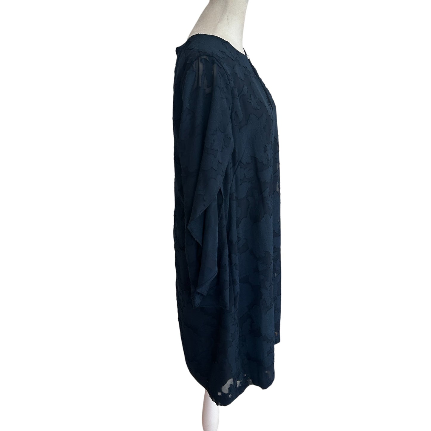 Kensie Dresses Navy Blue Lacy Floral Classic Shift Dress Womens Size 10
