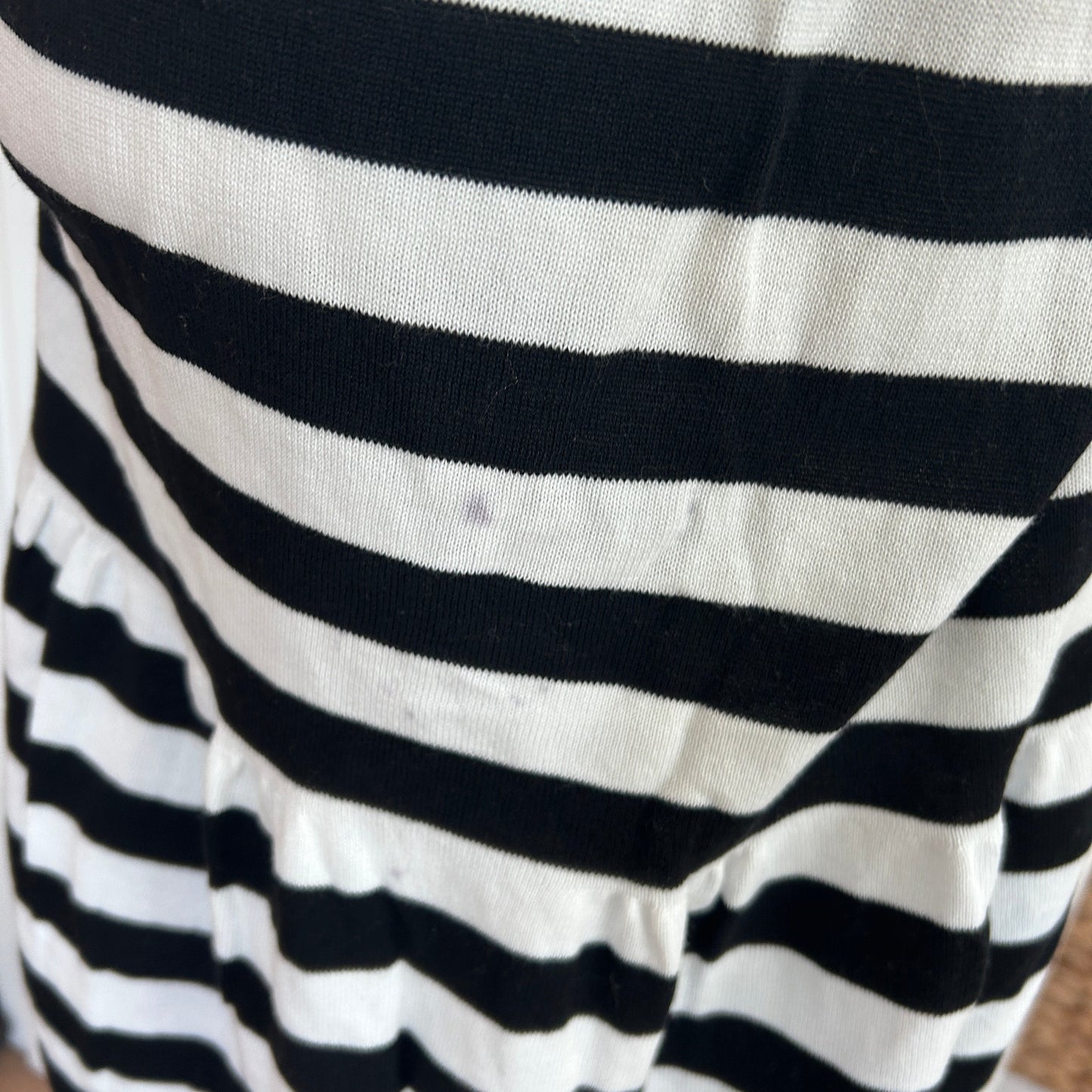 Love Moschino Black and White Striped Sweater Dress Red Heart Womens Size Medium