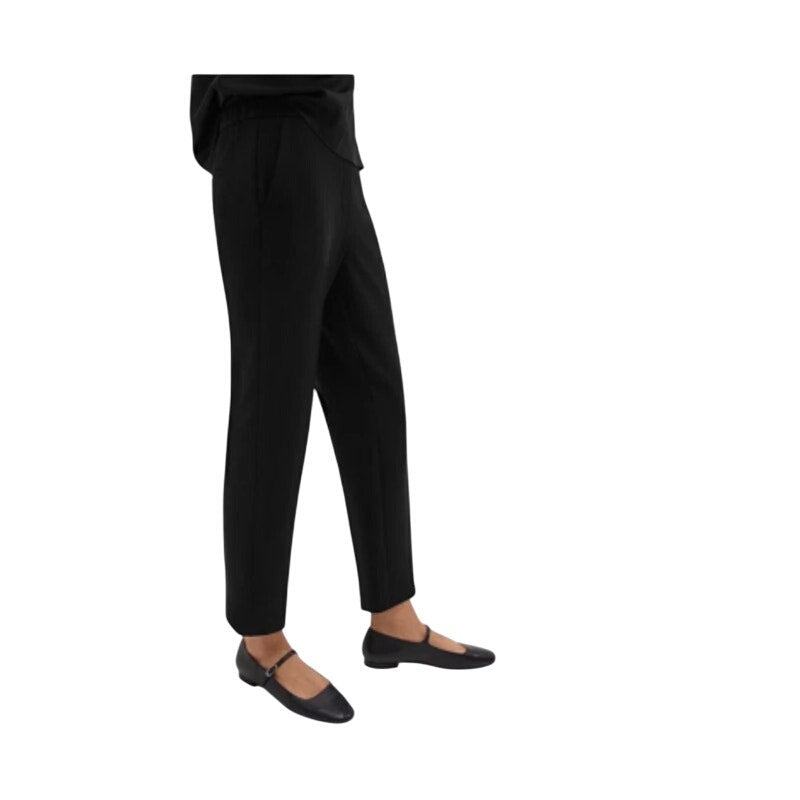 Theory Black Treeca Pull On Pants Soft Crunch Linen Blend Womens Size 00