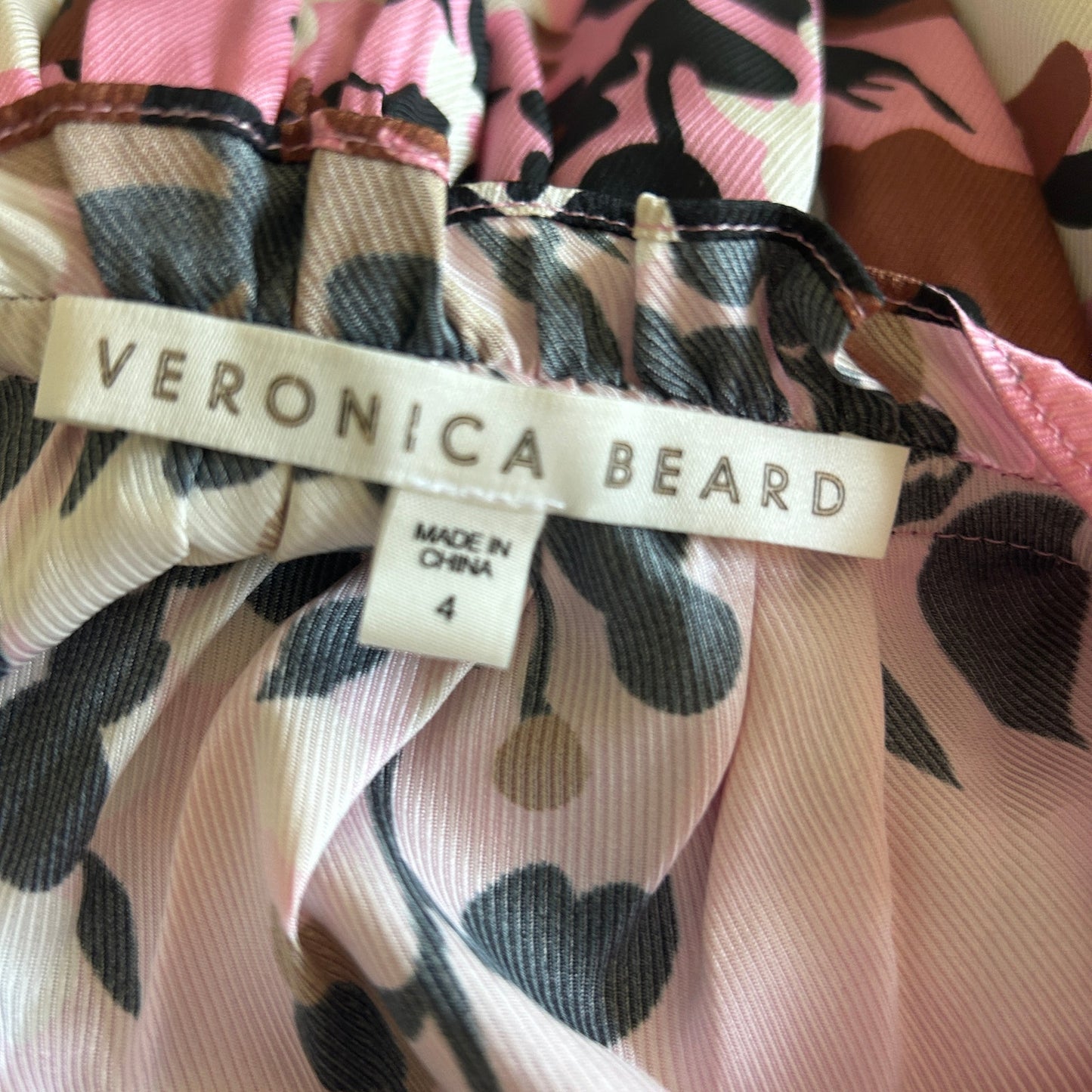 Veronica Beard Hawken Silk Tiered Ruffle Floral Mini Dress Pink Women’s Size 4