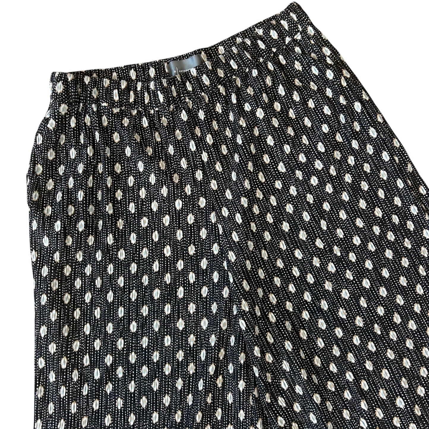 Anthropologie Black, White Wide Leg Cropped Palazzo Pant Womens Size Medium