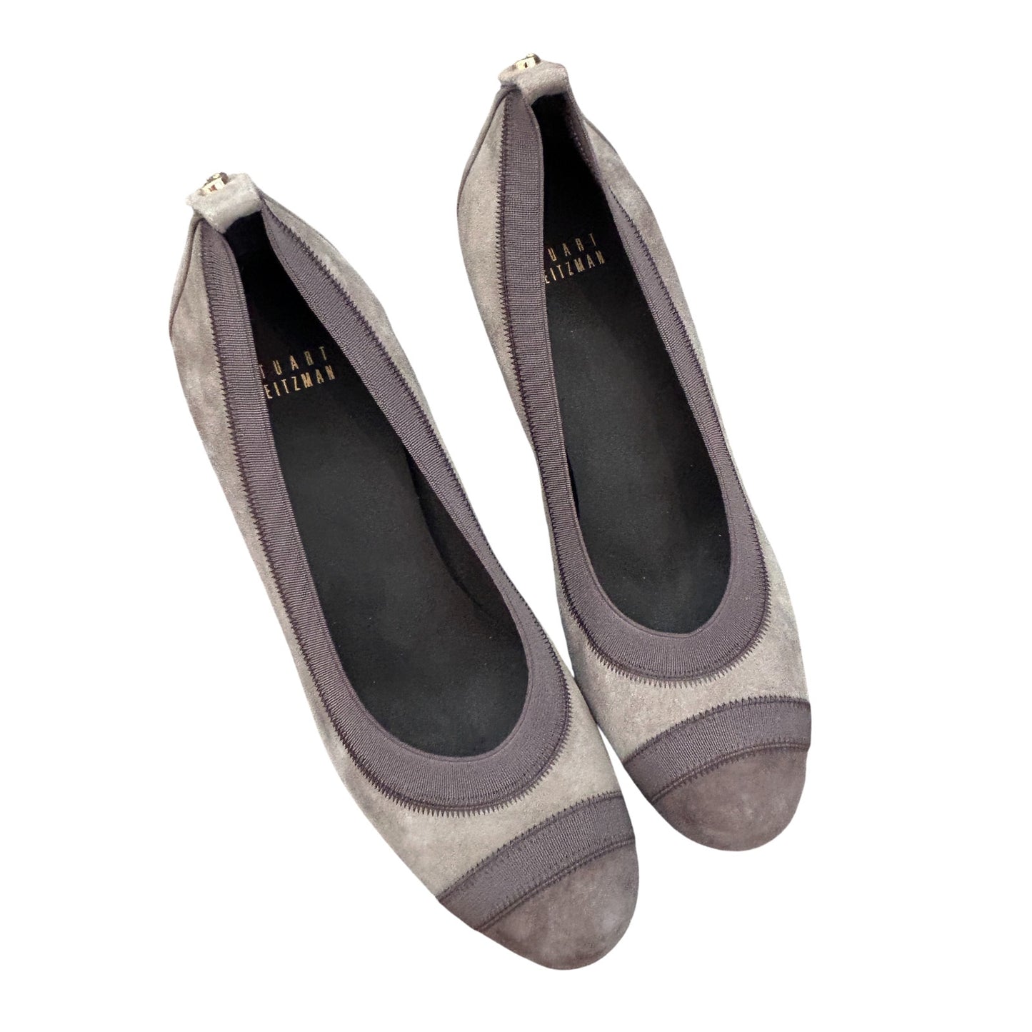 Stuart Weitzman Brown Suede Colorblock Elastic Trim Pump Womens Size 8
