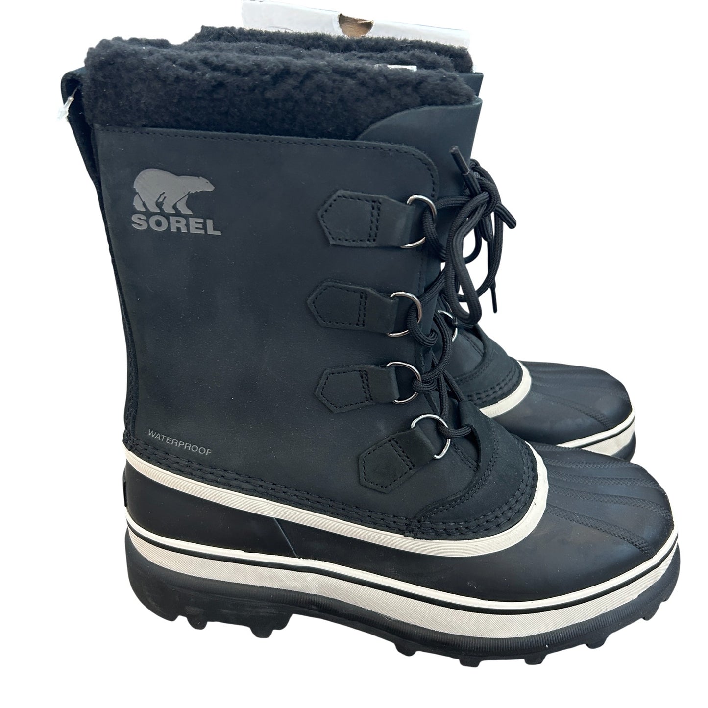 Sorel Caribou Black, Dark Stone Waterproof Insulated Boot Men's Size 10 NEW
