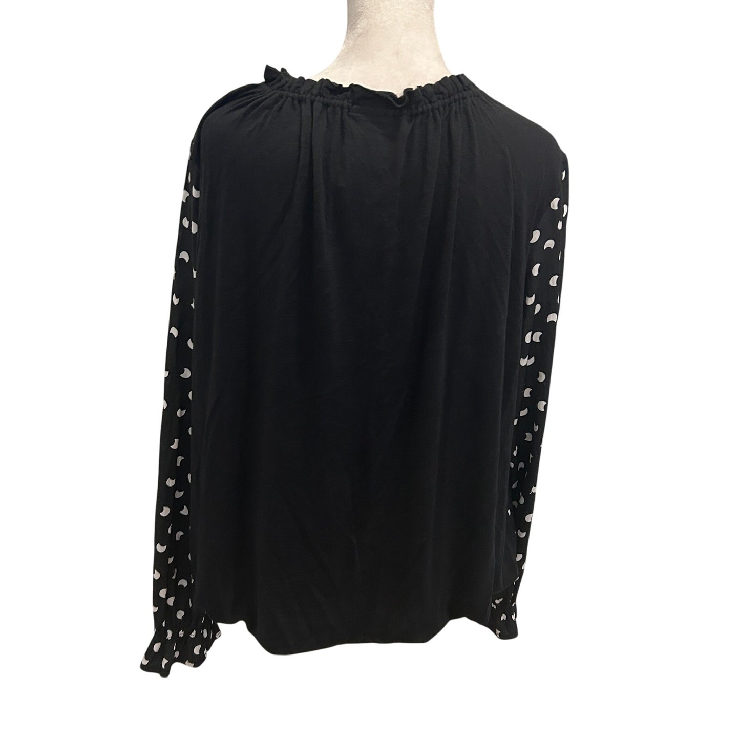 Anthropologie Dolan Black and White Polka Dot Top Blouse Womens Size Medium