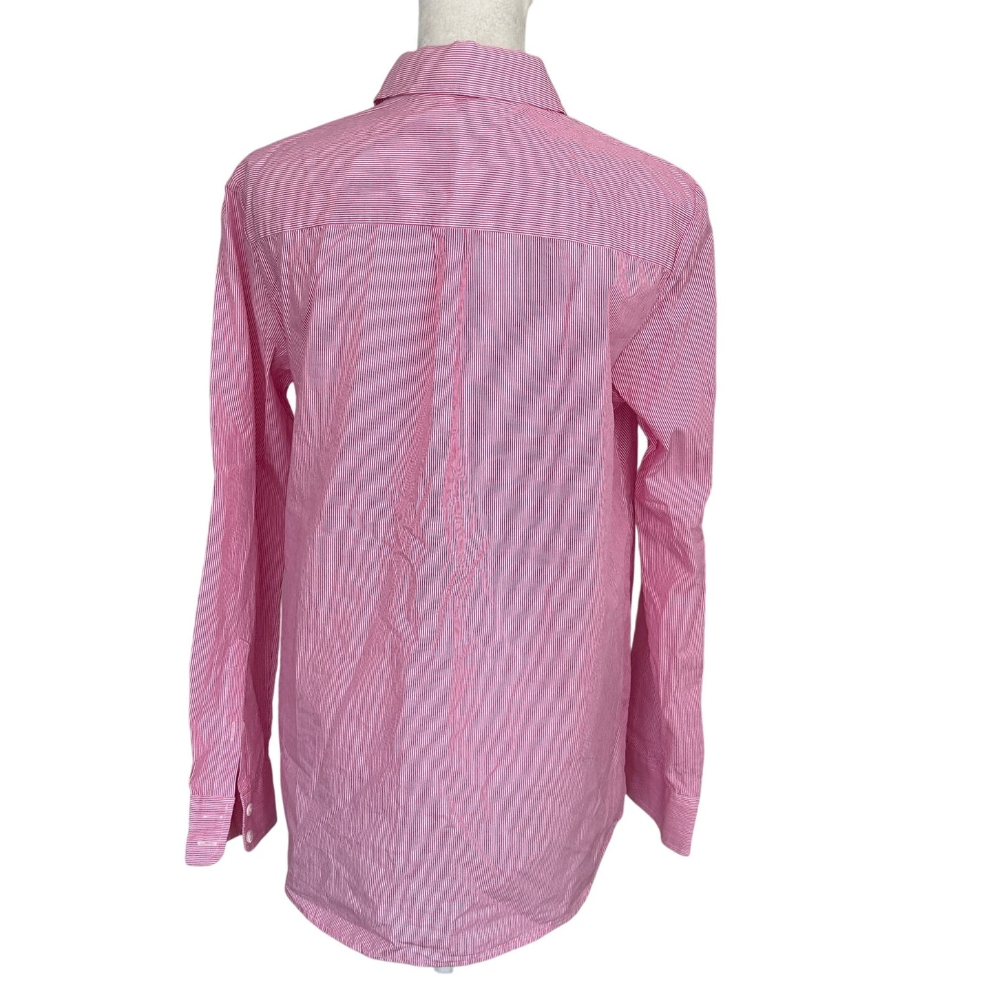 Vineyard Vines Pink and White Striped 1/2 Button DownTop Womens Size 6