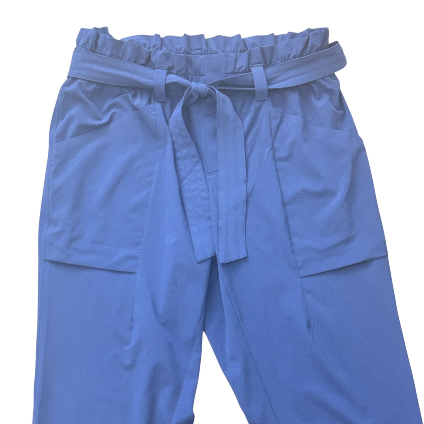 Athleta Skyline Featherweight Blue Tie Waist Belt Pants Womens Size 4