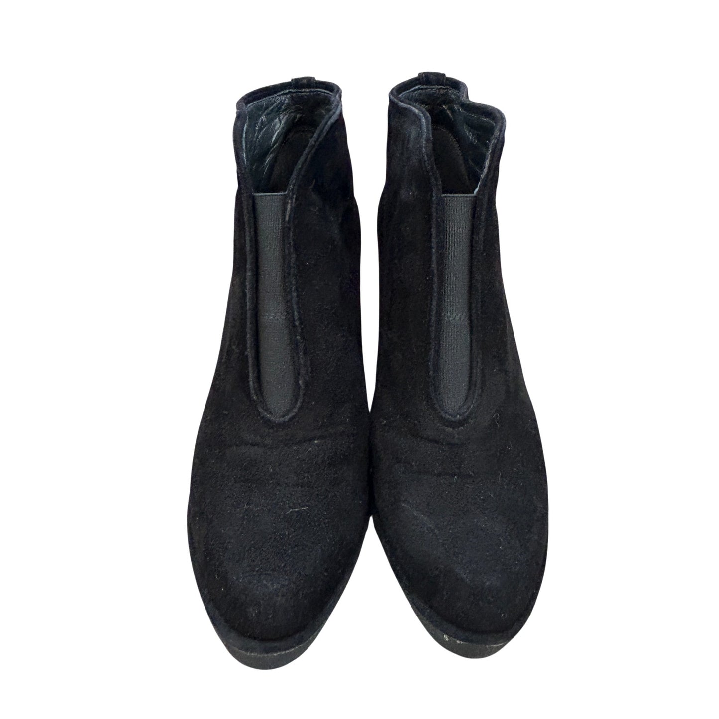 Stuart Weitzman Centrum Black Suede Heeled Ankle Boot Womens Size 7.5