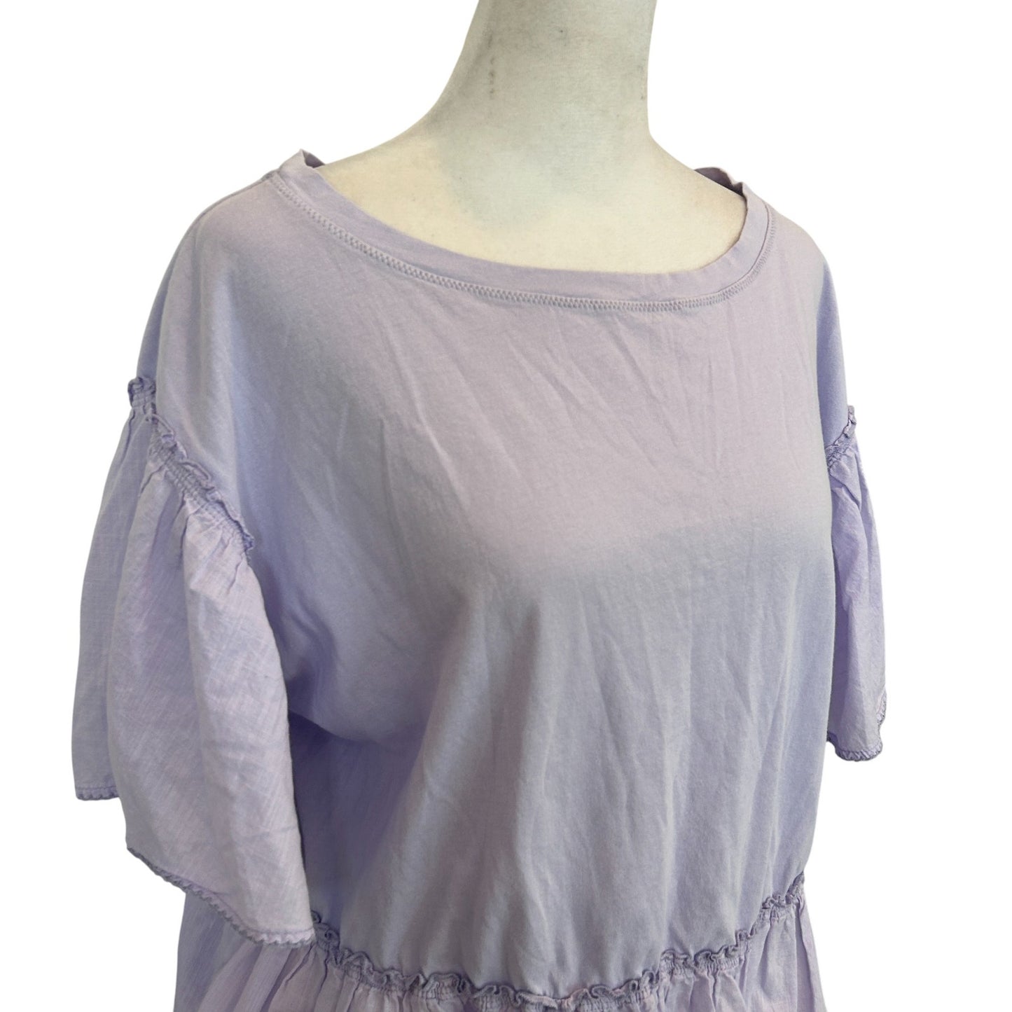 Anthropologie Light Purple Babydoll Flutter Sleeve Top Womens Size Medium