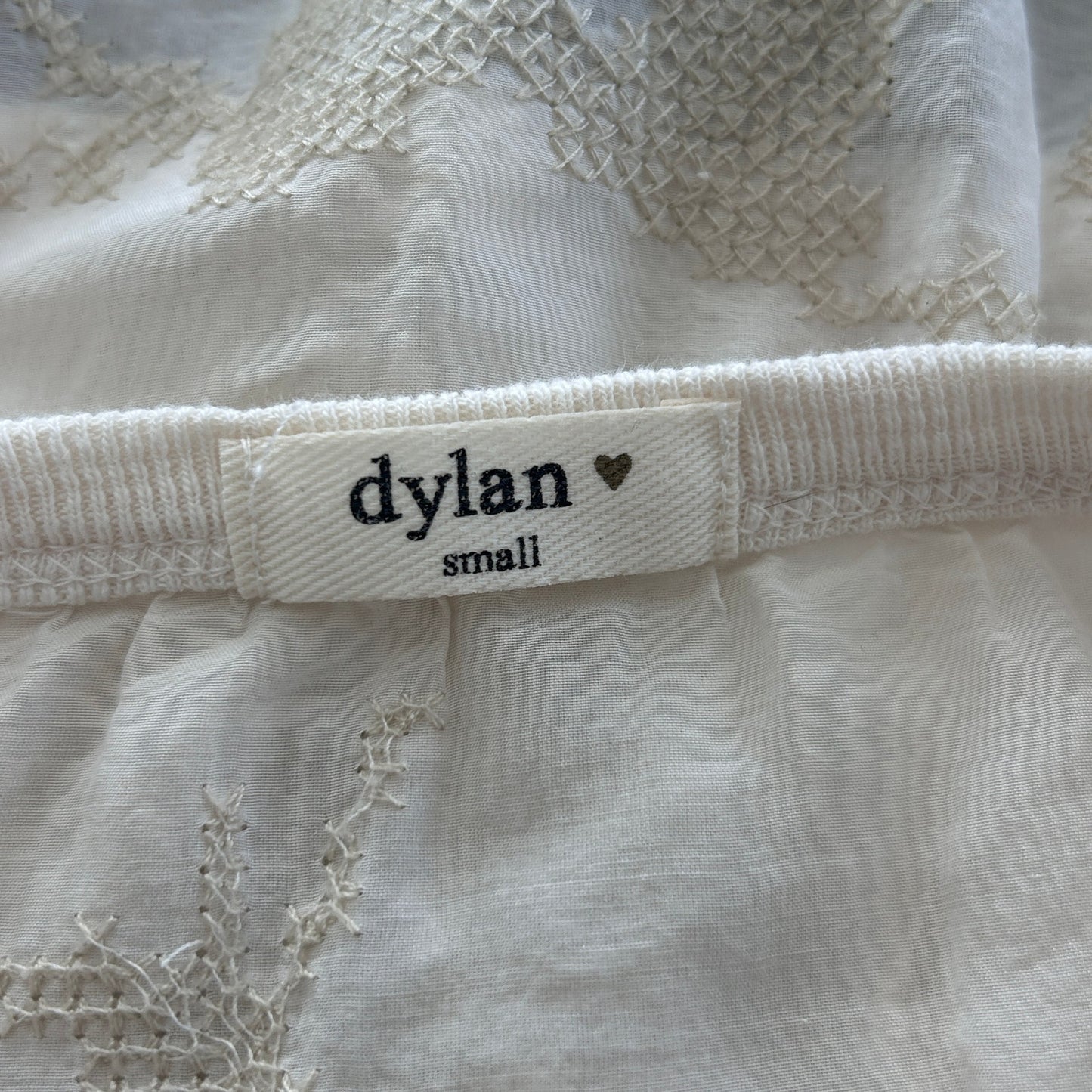 Dylan Ivory / Off-White Boho Waffle Front Blousy Back Top Womens Size Small