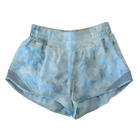 Lululemon Green and White Tie Dye Hotty Hot High-Rise Lined Short Womens Size 6