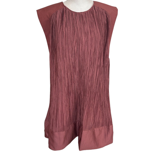 Anthropologie Cap Sleeve Bubble Hem Brown Dress Womens Size Medium