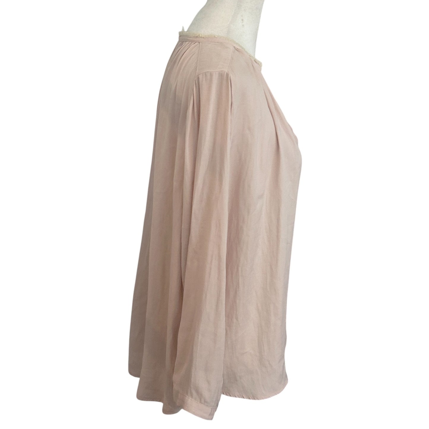 Anthropologie dRA Los Angeles Light Pink V-Neck Blouse Top Womens Size Medium
