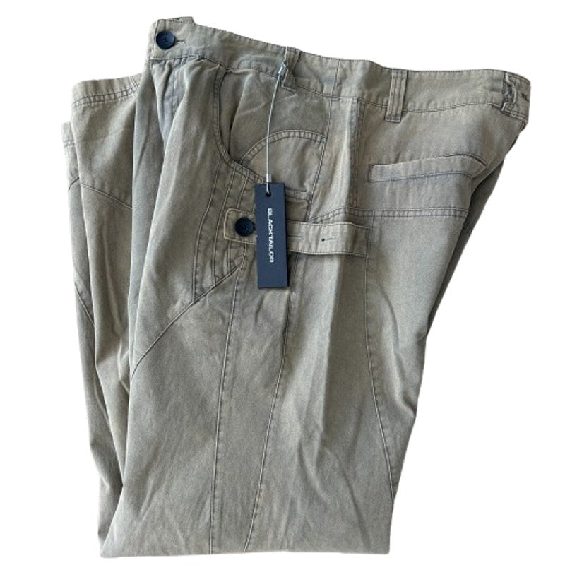 Blacktailor Dark Tan Black Washed Cargo Pants Mens Size 34 x 32 NEW