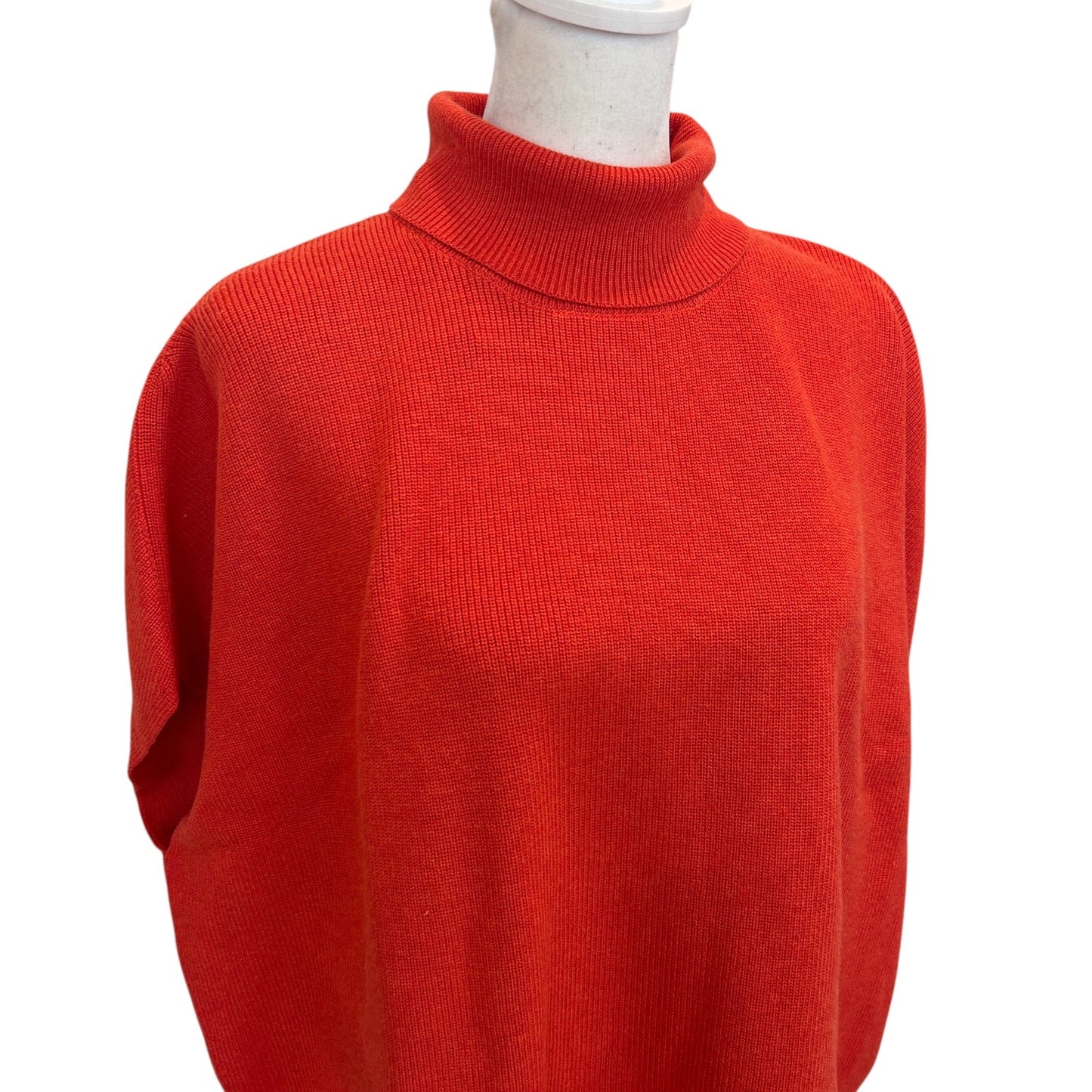 Lilla P NWT Orange Turtleneck Boxy Sleeveless Sweater Womens Size Small NEW