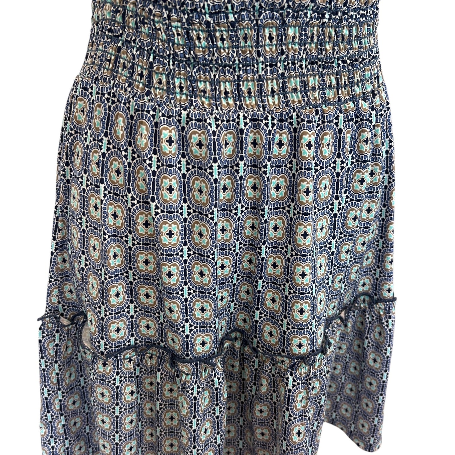 Veronica M. NEW Blue Patterned Ity Mitsy Mini Skirt Womens Size Medium