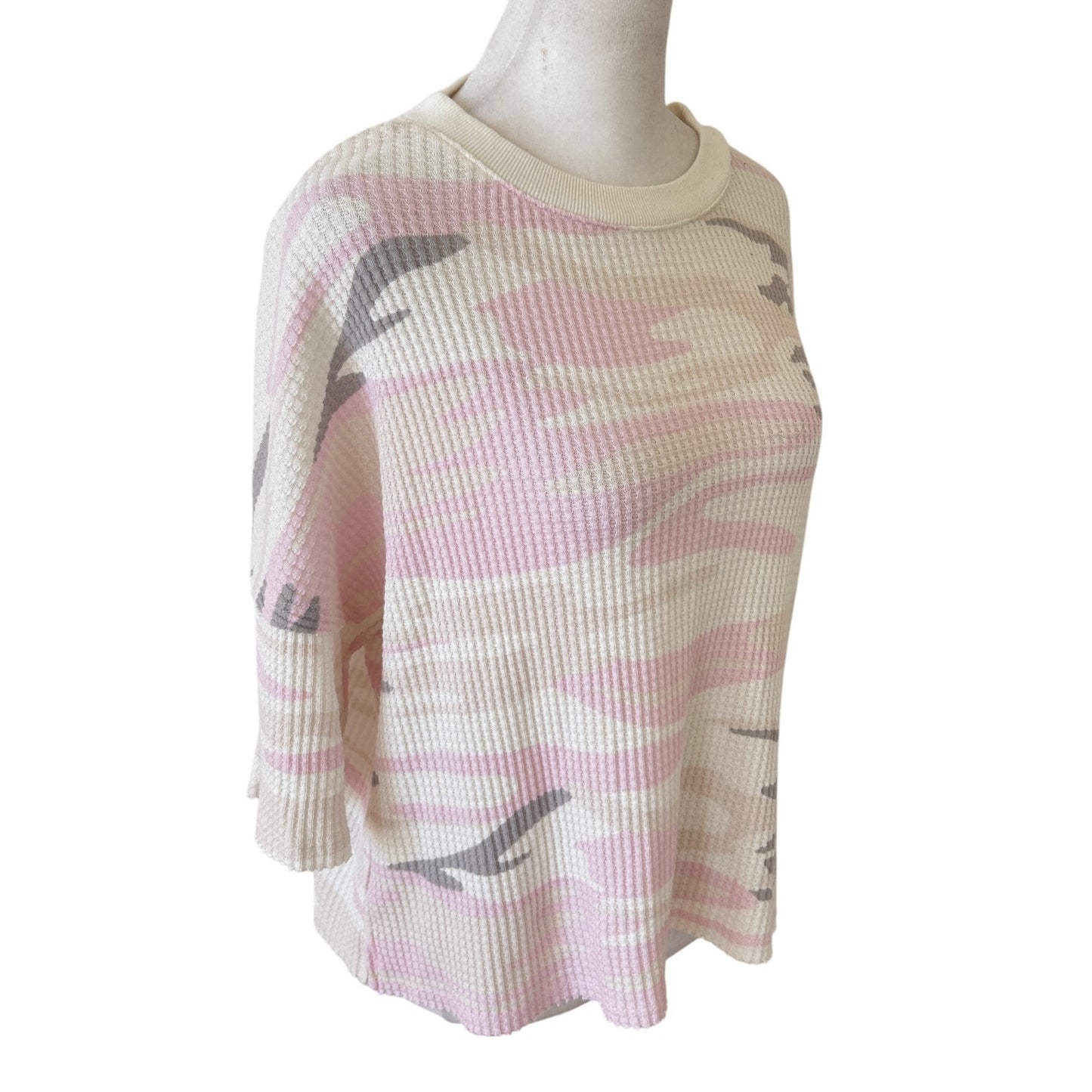Z Supply NWT The Thermal Camo Football Tee Rose Pink Womens Size Small NEW