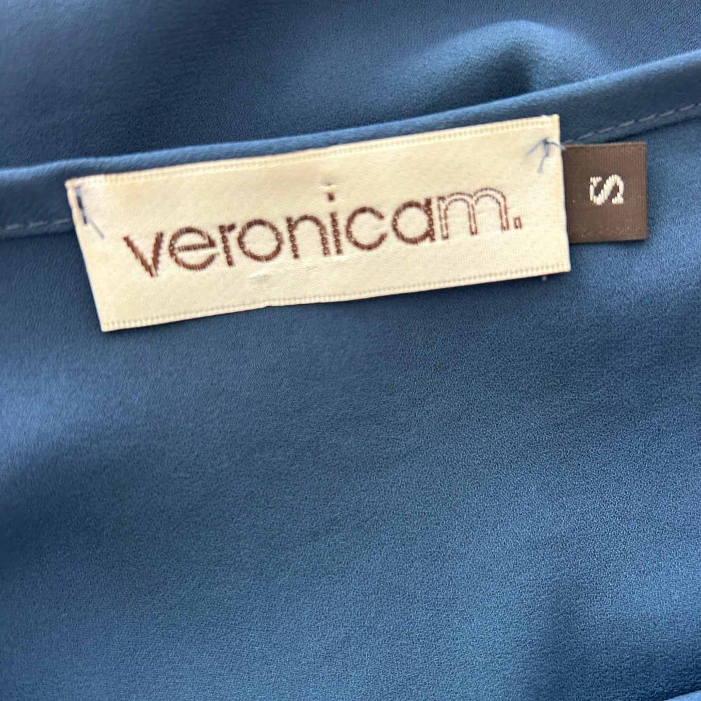 Veronica M. Dark Blue V-Neck Tunic Top Blouse Womens Size Small