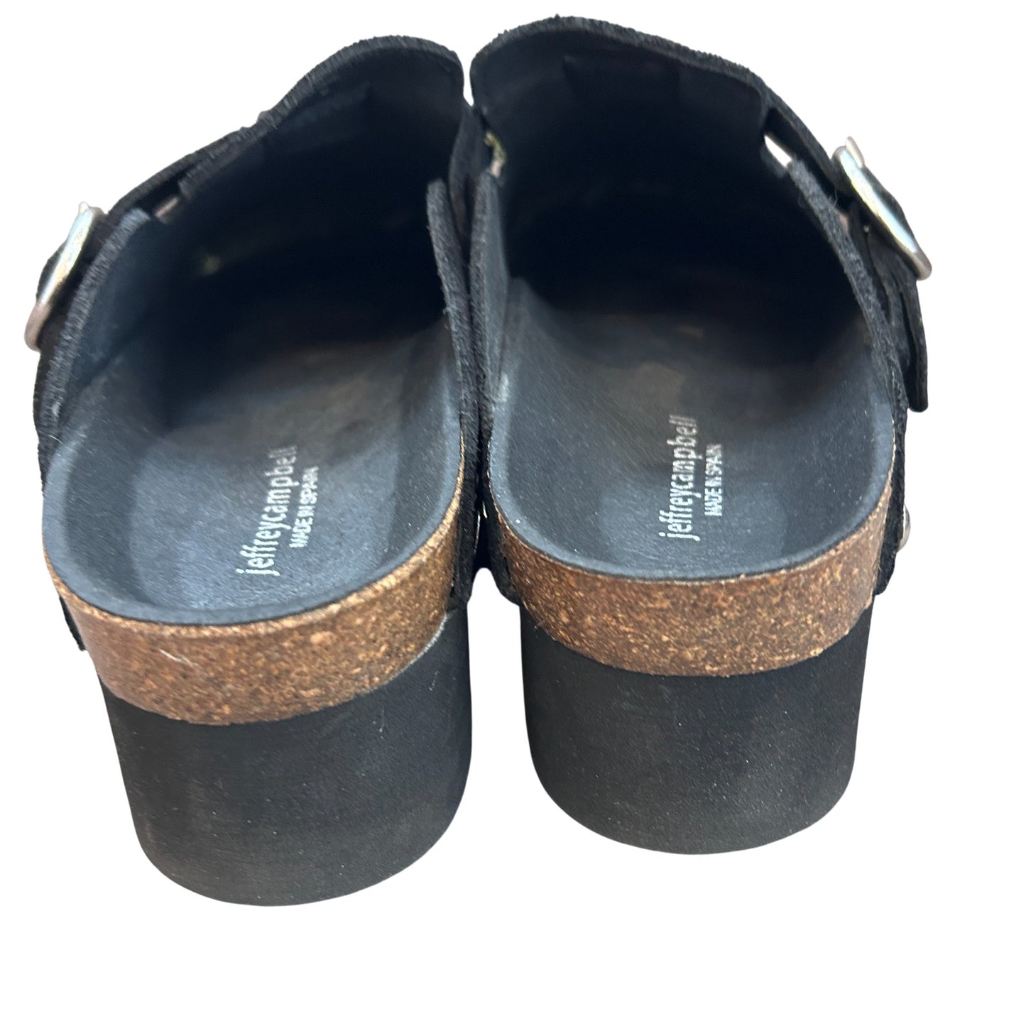 Jeffrey Campbell Celestine Black Suede Silver Slip-On Flats Womens Size 38 NEW