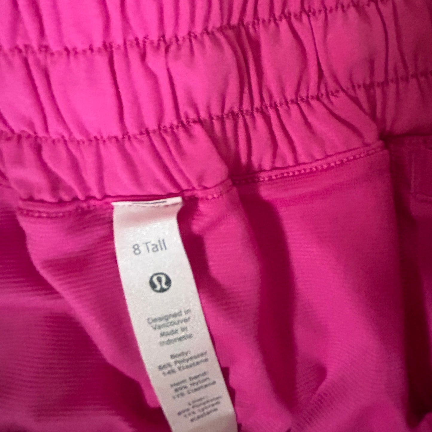 Lululemon Bright Pink Hotty Hot High-Rise Lined Short 4" Womens Size 8 Tall