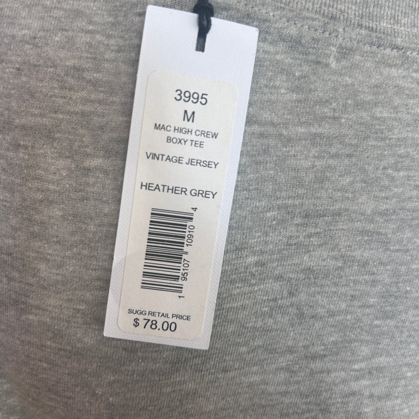 Michael Stars Mac High Crew Boxy Tee Long Sleeve Heather Gray Womens Medium NEW