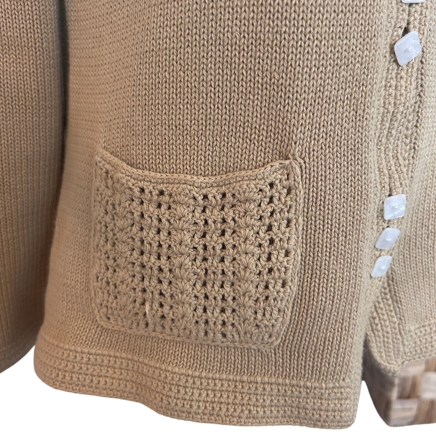 Lauren Hansen Studio Brown Button Down Cardigan Sweater Unique Womens Size Small