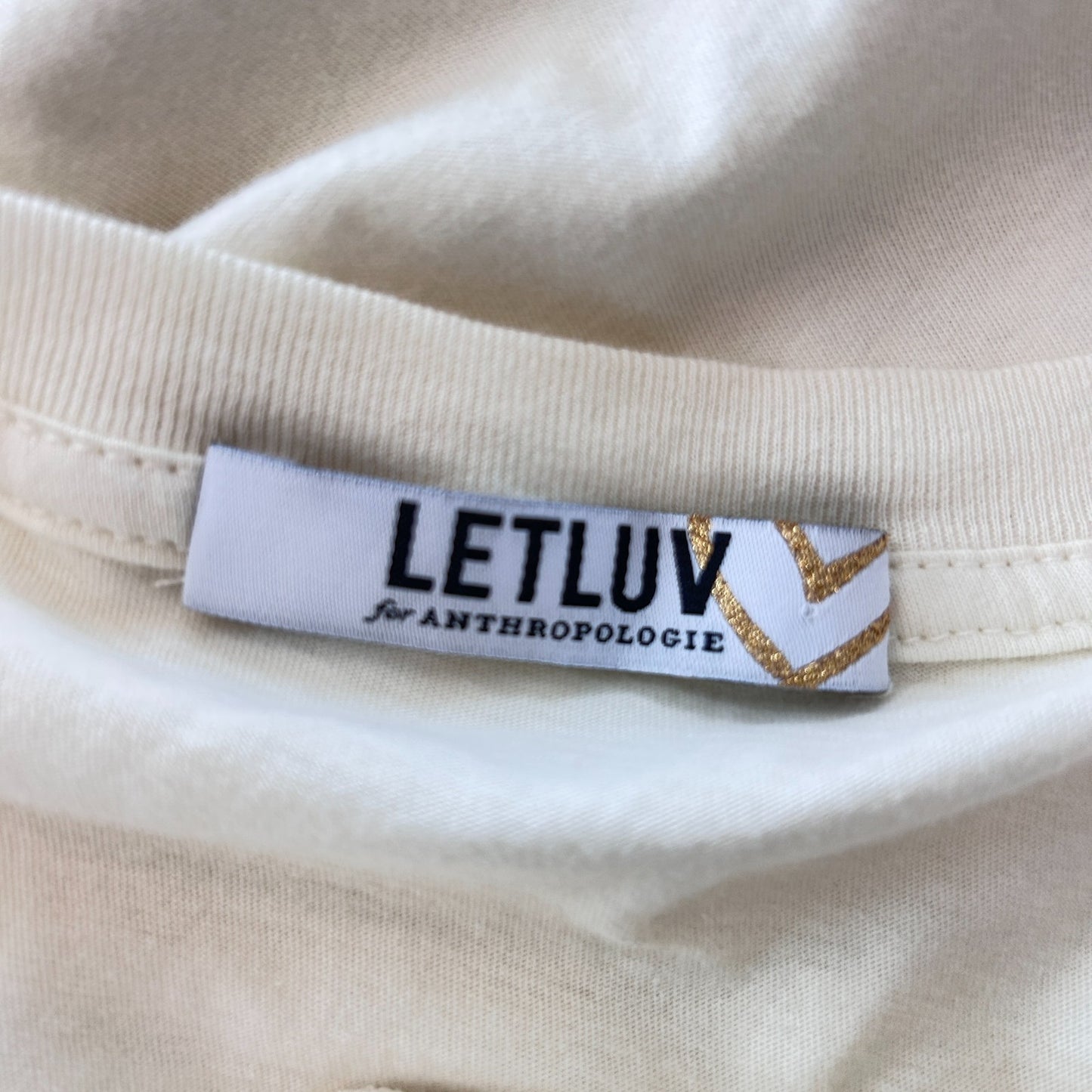 LETLUV Anthropologie Embroidered Tee Shirt Venice Italy Womens Size XL