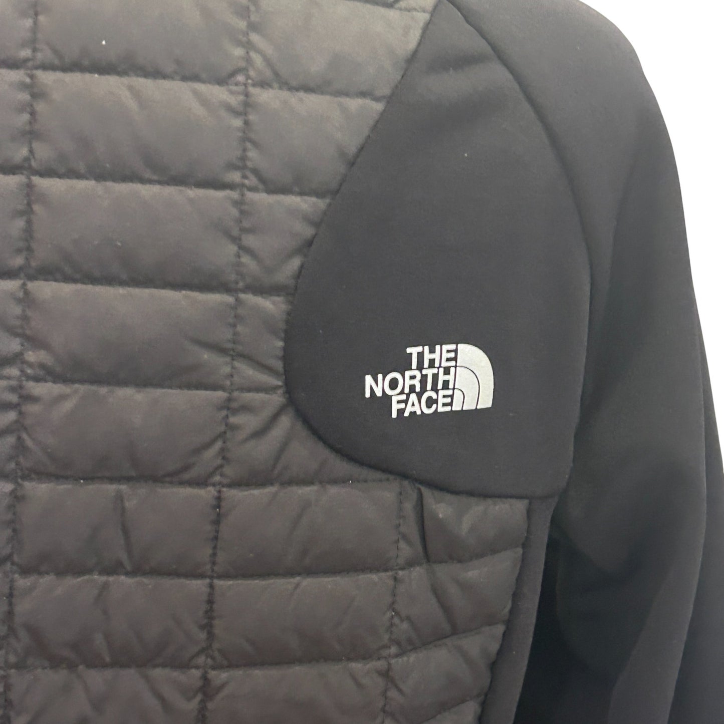 The North Face Black Slim Light Quilted Jacket Hidden Hood Womens Size Medium