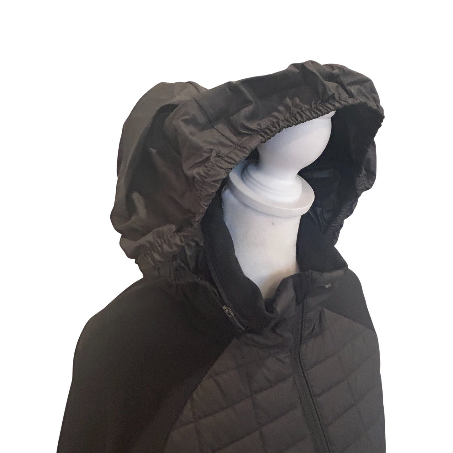 The North Face Black Slim Light Quilted Jacket Hidden Hood Womens Size Medium