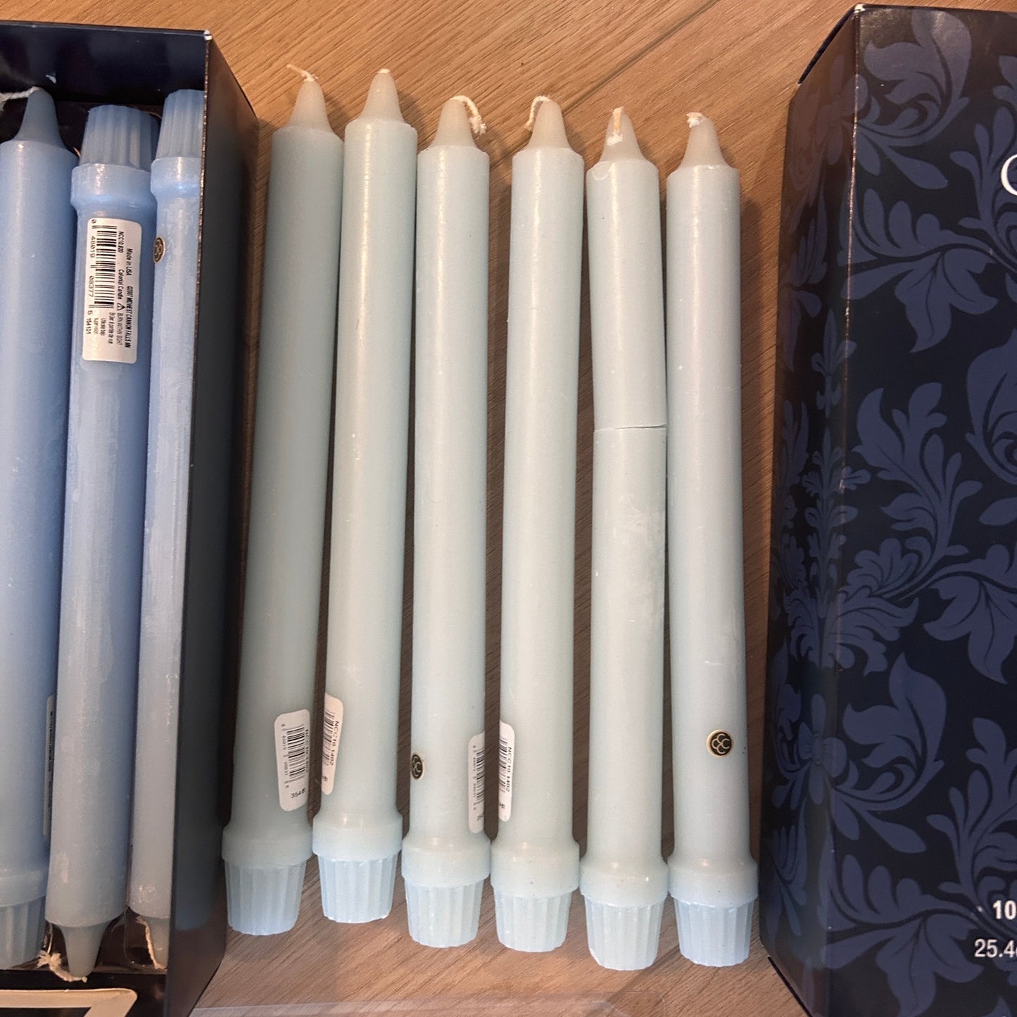 Colonial Candle Coastal Blue 10" Classic Candles Lot of 12  New in Box