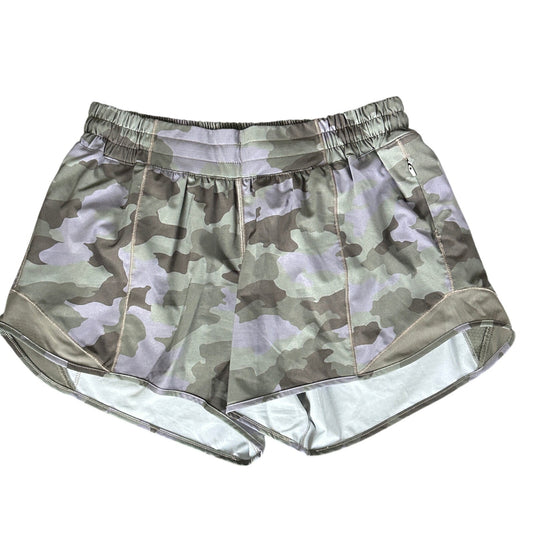 Lululemon Green, Purple Camo Hotty Hot High-Rise Short 4" Womens Size 8 Tall