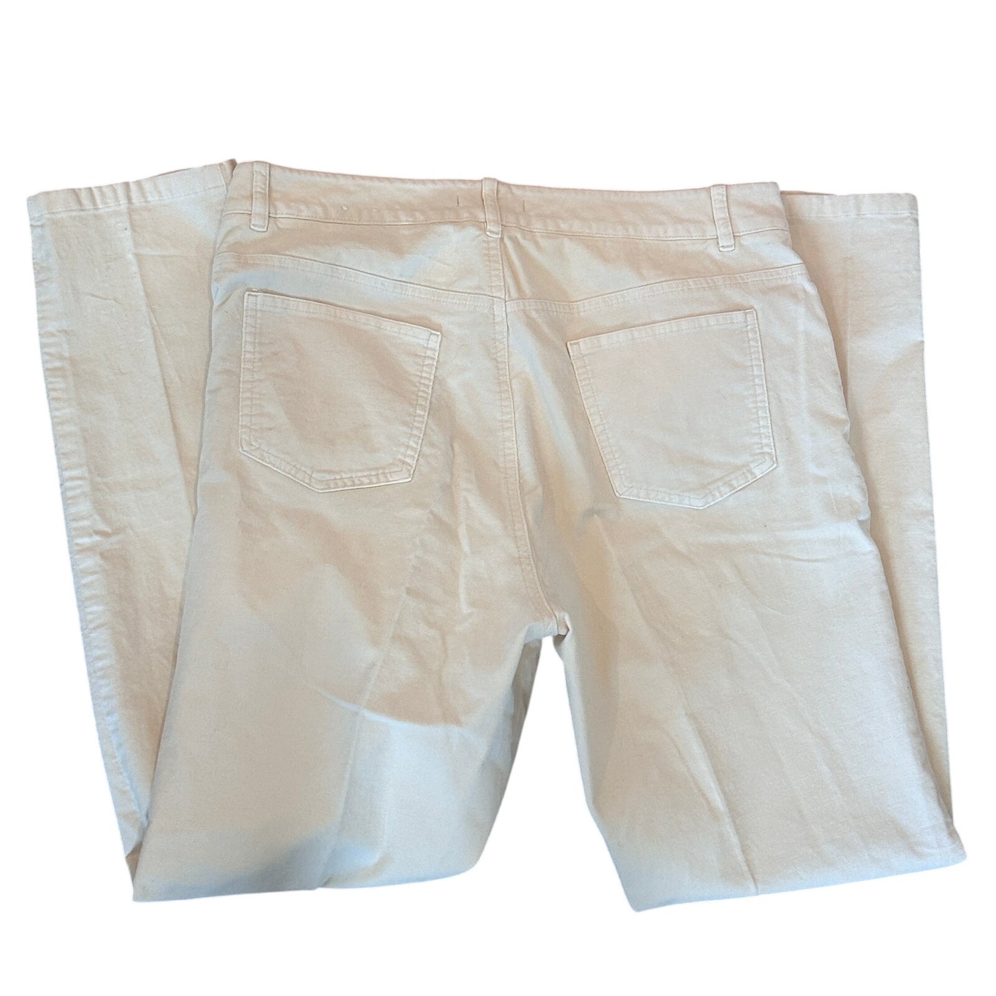 J. McLaughlin Ivory Off-White Velvet Pants Womens Size 12 Silver Button