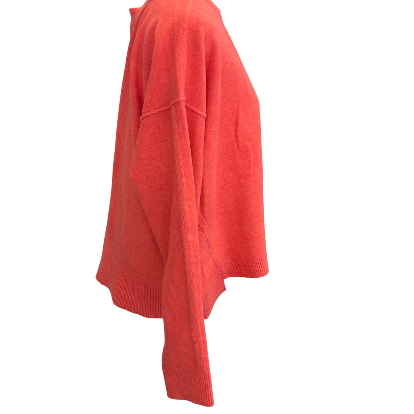 Free People Orange Wool Blend Pullover Boxy Sweater Womens Size Small