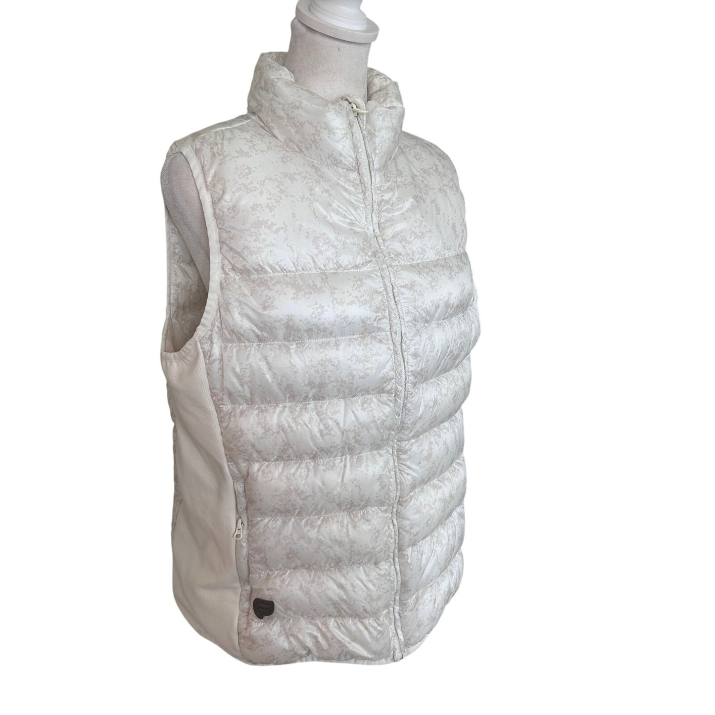 Fabletics Ivory Off-White Puffer Down Vest Womens Size Medium