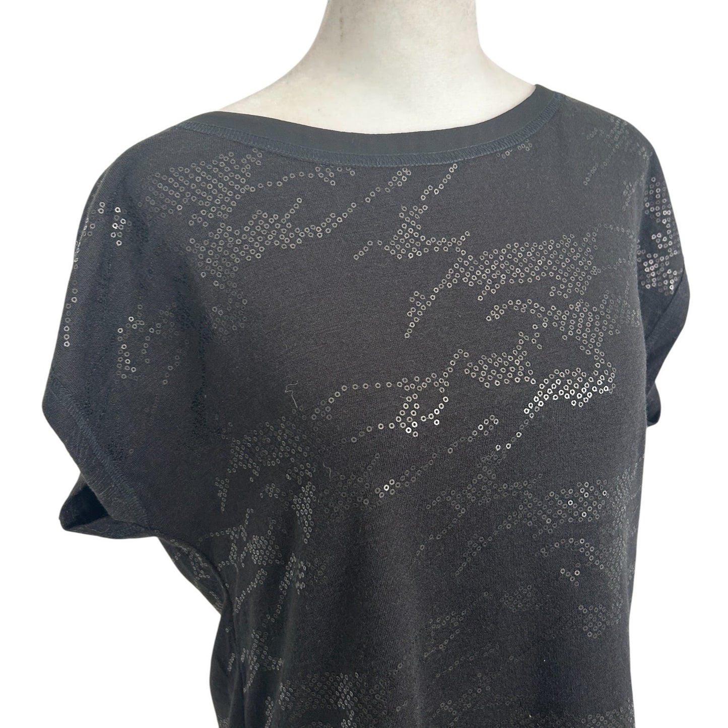 W by Worth Black Sleeveless Sequined Sweater Tunic Top Classic Womens Size Small