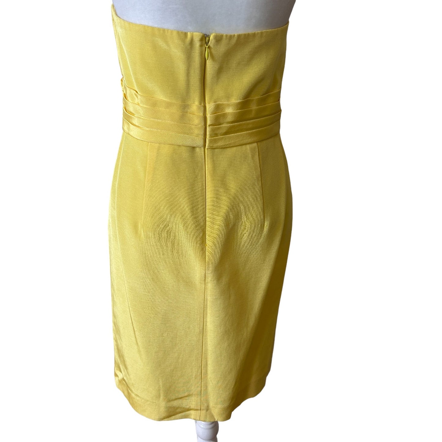 Anthropologie Shoshanna Yellow Strapless Mini Cocktail Sheath Dress Size 2