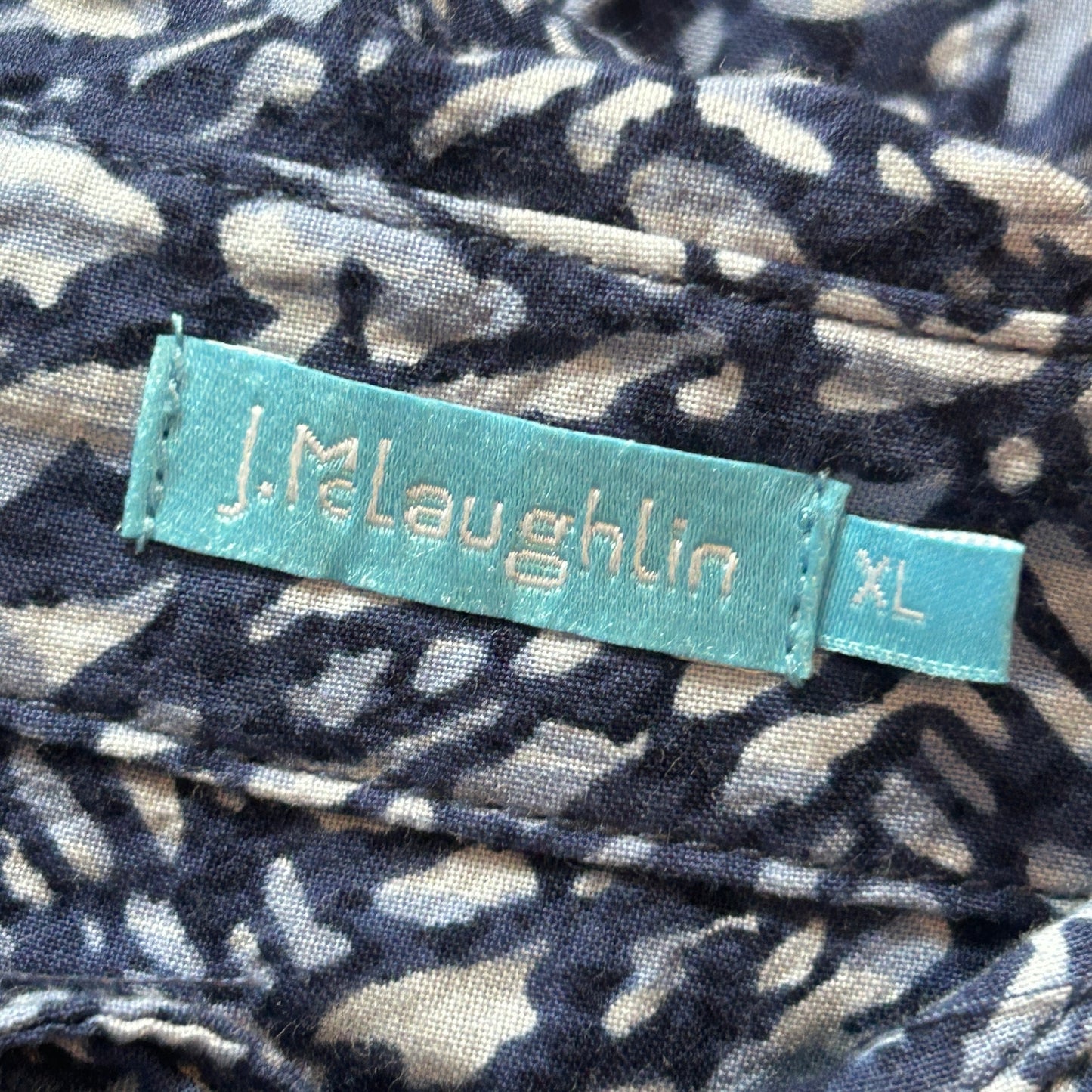 J. McLaughlin Blue and White Button Down Top Womens Size XL