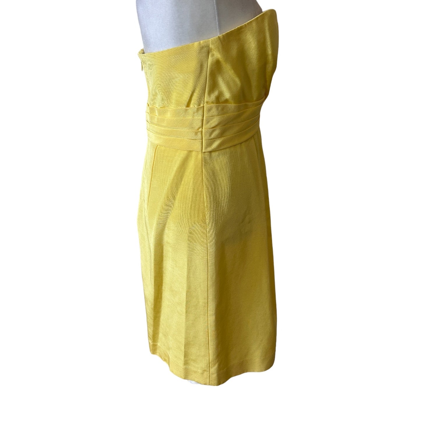 Anthropologie Shoshanna Yellow Strapless Mini Cocktail Sheath Dress Size 2