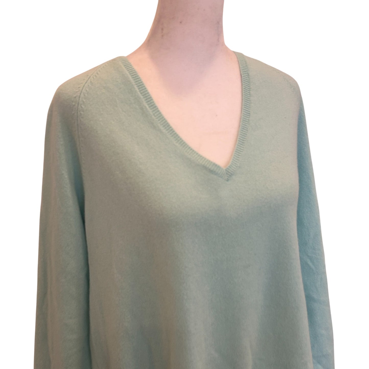 J McGlaughlin Light Blue V-Neck Long Sleeve Cashmere Sweater Womens Size Large