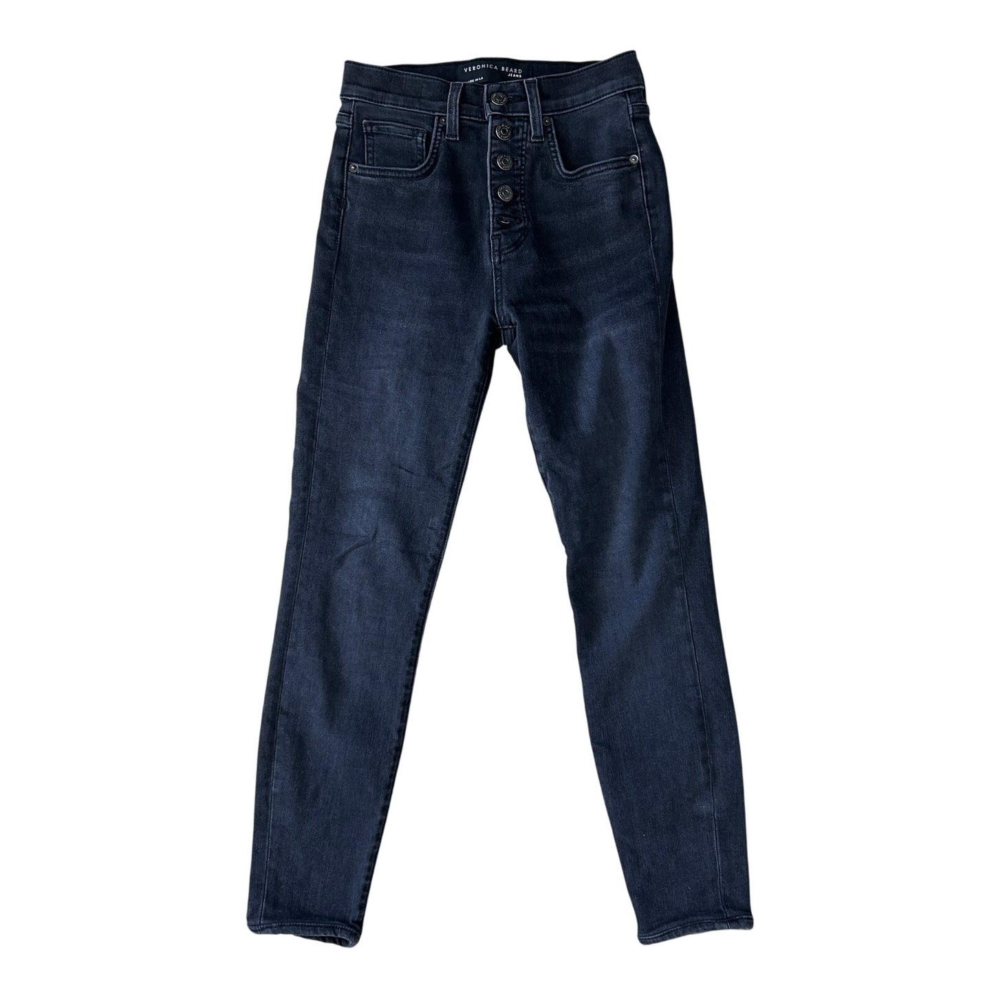 Veronica Beard Debbie Ankle Skinny High Rise Black Denim Jeans Womens Size 25