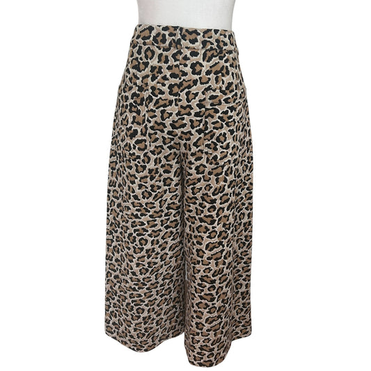 Maeve Anthropologie The Ettie High Rise Crop Cheetah Pants Womens Size 31 Petite