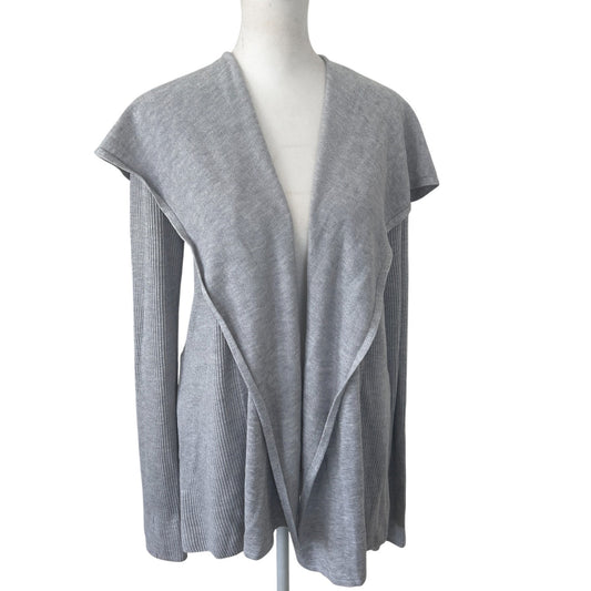 Lululemon Gray Cashmere Blend Hooded Ribbed Cardigan Sweater Womens Size 4