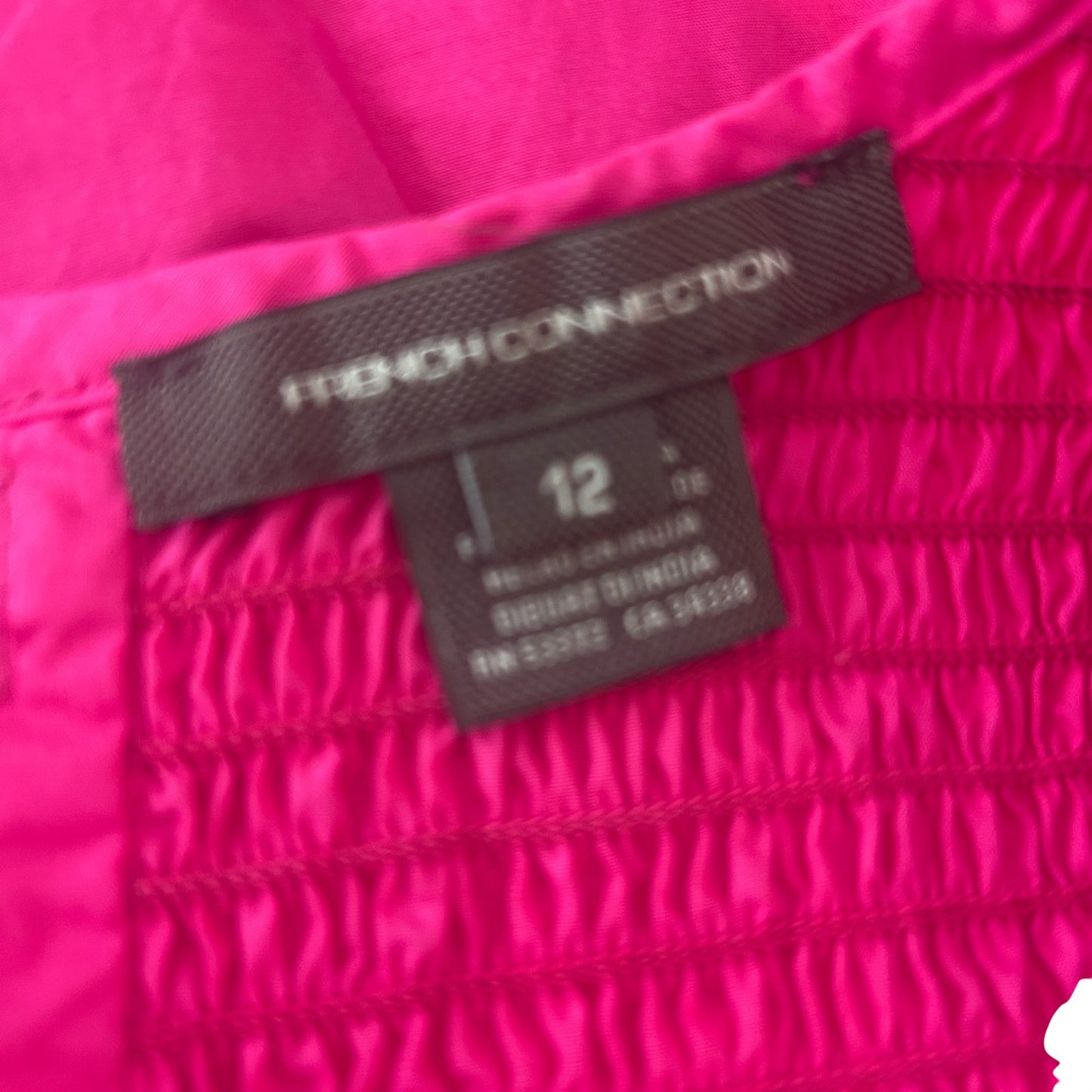 French Connection Pink Rhodes Sleeveless Poplin Smocked Dress Womens Size 12